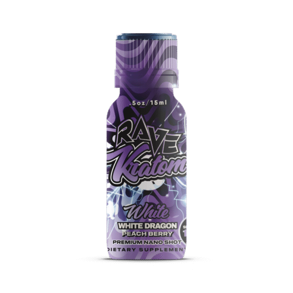 Rave Kratom – White Dragon Peach Berry Shot