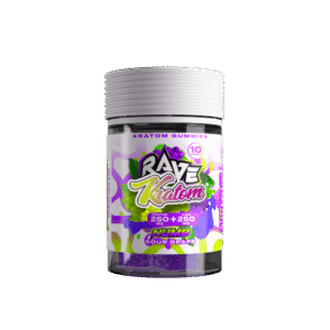 Rave Kratom – Numb Sour Grape Gummies