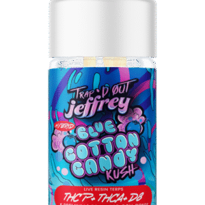 Trap’d Out Jeffrey – Blue Cotton Candy Kush Pre-Rolls (Hybrid)